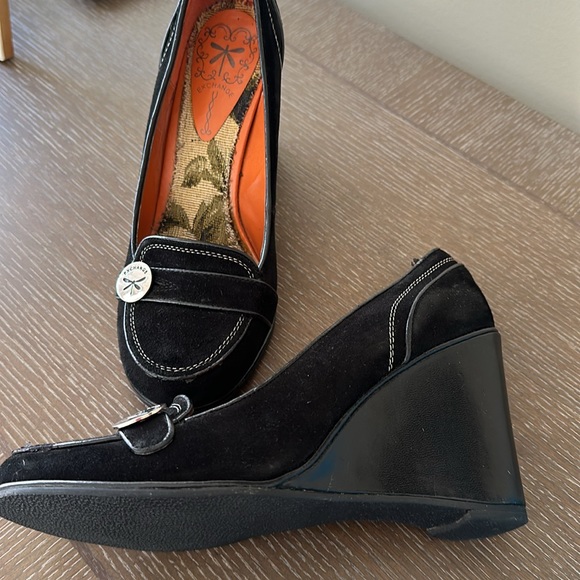 Exchange by Charles David Black Suede Wedge Loafers, Sz 9, never worn - Picture 2 of 10